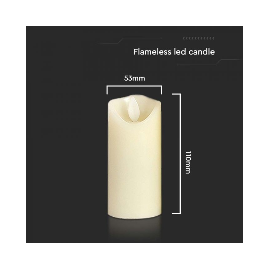 Candela LED/2xAA bianco caldo 11 cm