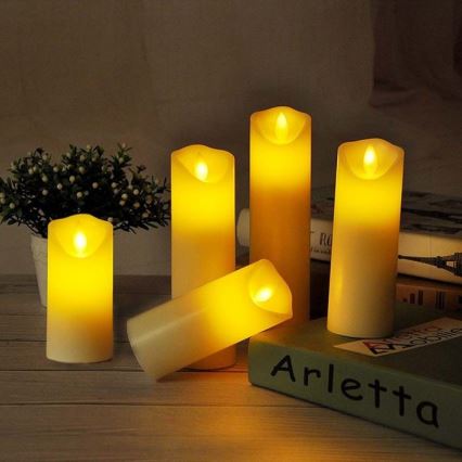 Candela LED/2xAA bianco caldo 15 cm