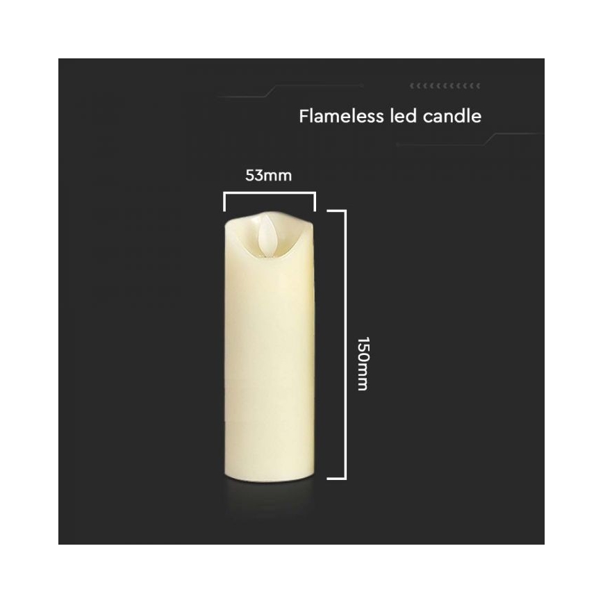 Candela LED/2xAA bianco caldo 15 cm