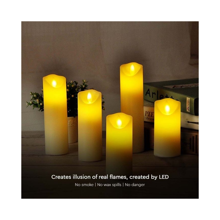 Candela LED/2xAA bianco caldo 17,5 cm
