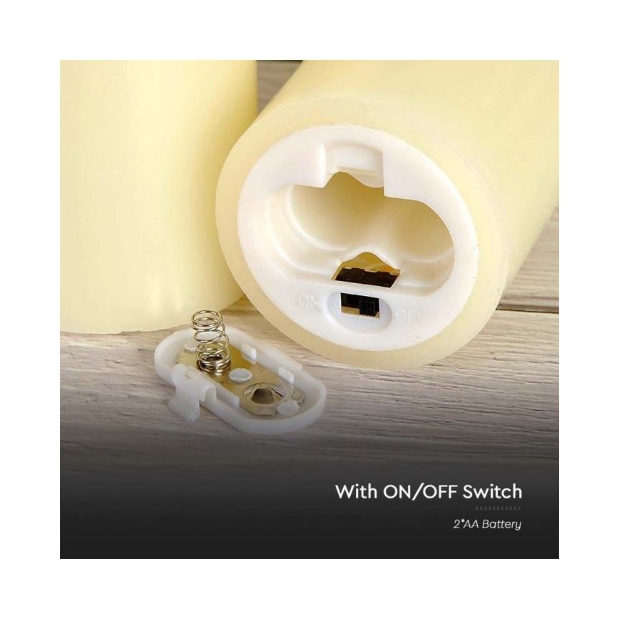 Candela LED/2xAA bianco caldo 17,5 cm