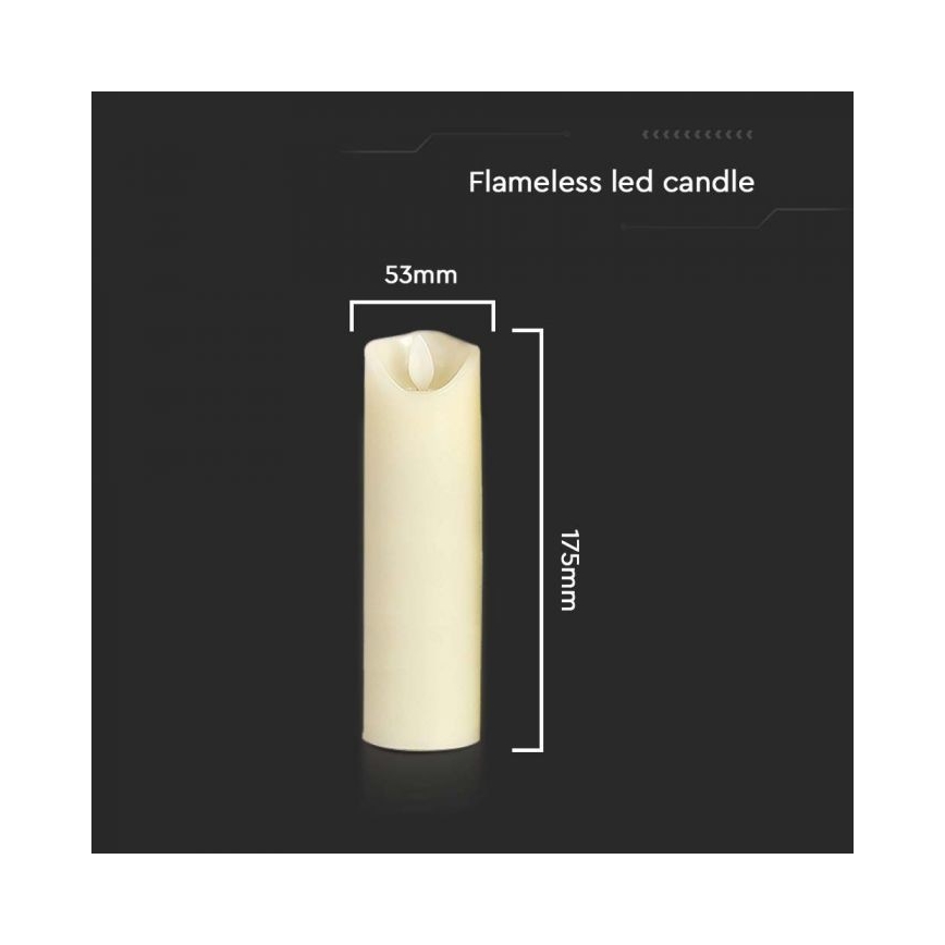 Candela LED/2xAA bianco caldo 17,5 cm