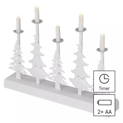 Candelabro natalizio a LED LED/2xAA bianco