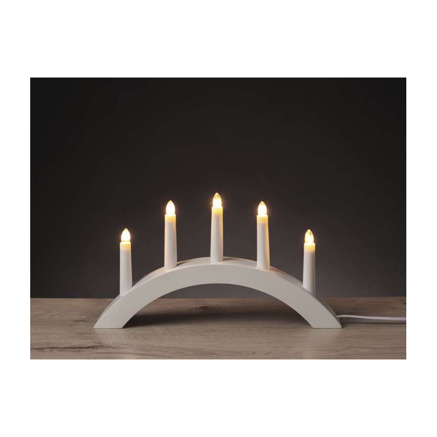 Candeliere natalizio 5xE10/15W/230V bianco