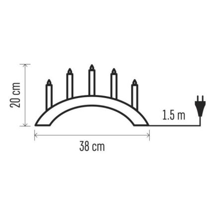 Candeliere natalizio 5xE10/15W/230V bianco