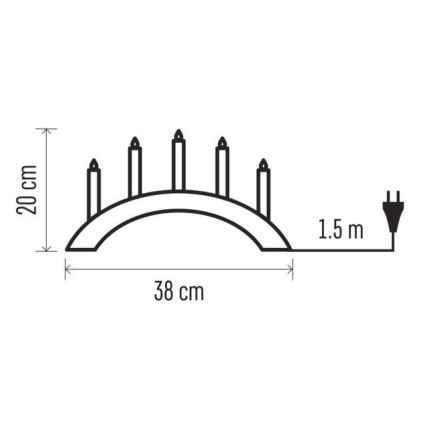 Candeliere natalizio LED 5xLED/15W/230V grigio