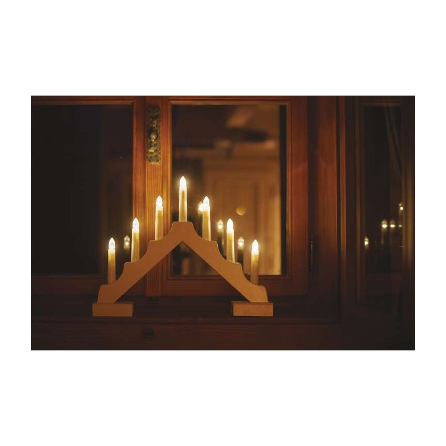 Candeliere natalizio LED 7xLED/2xAA beige