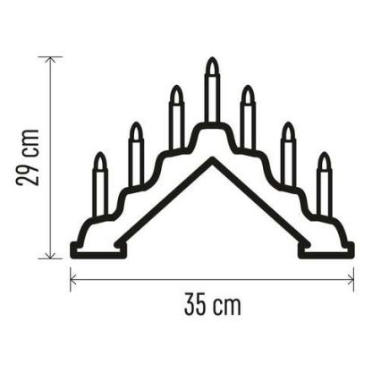 Candeliere natalizio LED 7xLED/2xAA beige