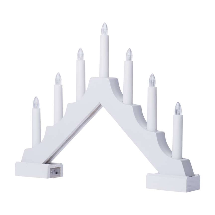 Candeliere natalizio LED 7xLED/2xAA bianco