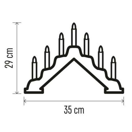 Candeliere natalizio LED 7xLED/2xAA bianco