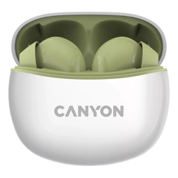 Canyon - Auricolari stereo senza fili True Wireless 500 mAh + 2x 40 mAh bianco/verde