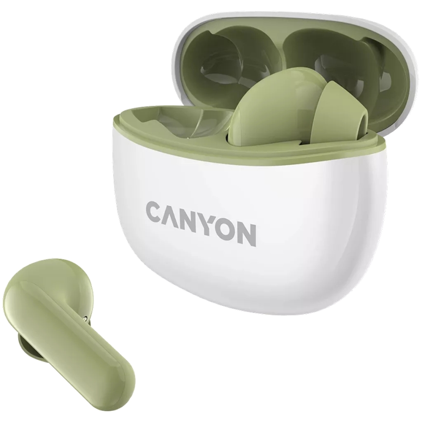 Canyon - Auricolari stereo senza fili True Wireless 500 mAh + 2x 40 mAh bianco/verde