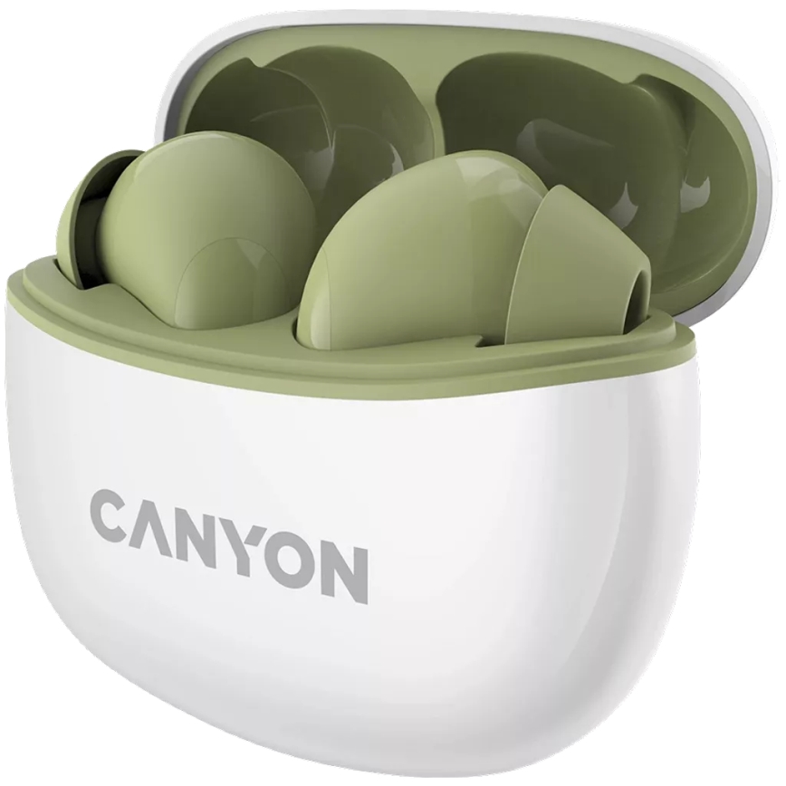 Canyon - Auricolari stereo senza fili True Wireless 500 mAh + 2x 40 mAh bianco/verde