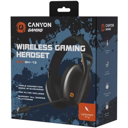 Canyon - Cuffie wireless con microfono 400 mAh nero