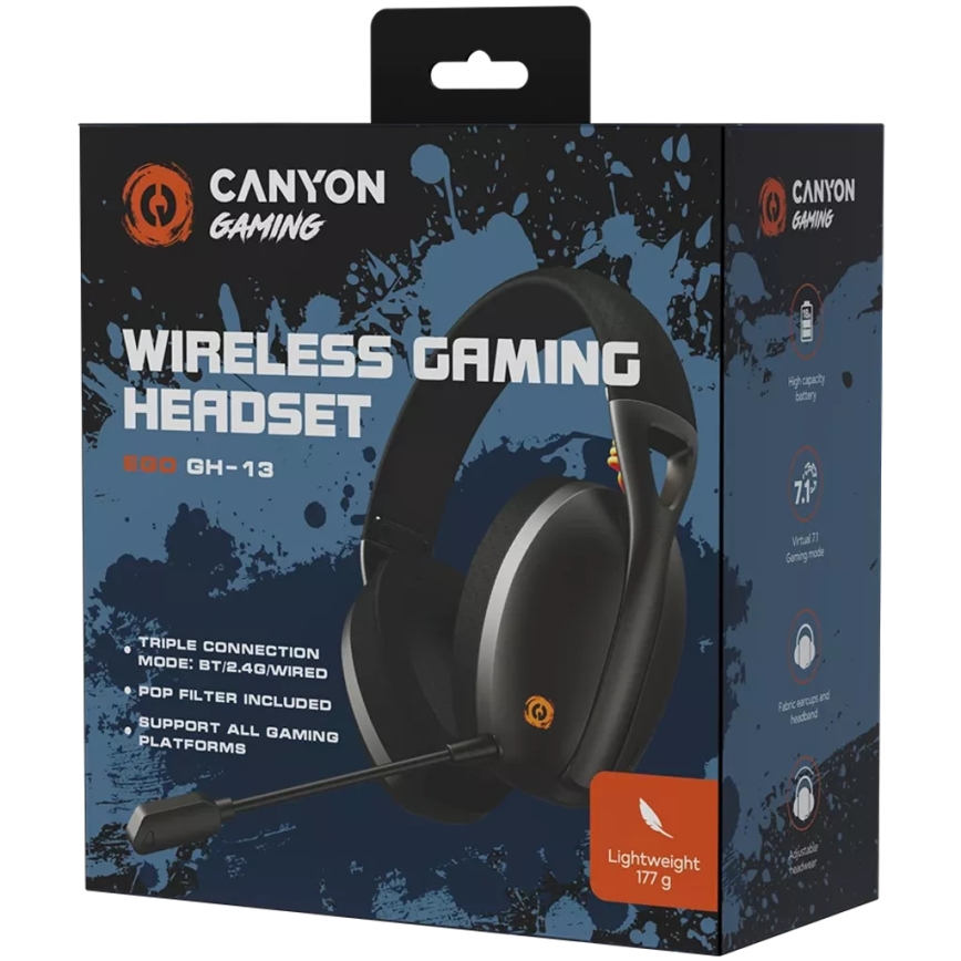 Canyon - Cuffie wireless con microfono 400 mAh nero