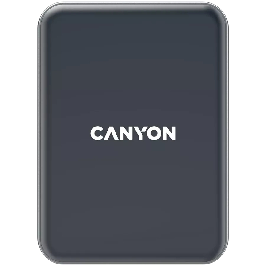 Canyon - Supporto magnetico per telefono da auto con funzione di ricarica wireless Qi 5V, design quadrato, nero