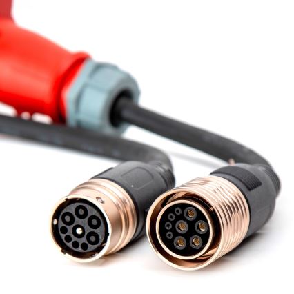 Caricabatterie portatile per veicoli elettrici con 4 adattatori Type 2 32A/480V 22kW 5m IP67