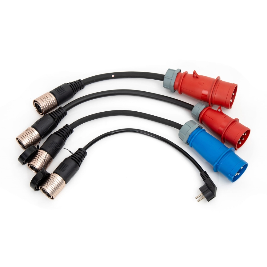 Caricatore portatile per auto con 4 adattatori Tipo 2 32A/480V 22kW 5m IP67