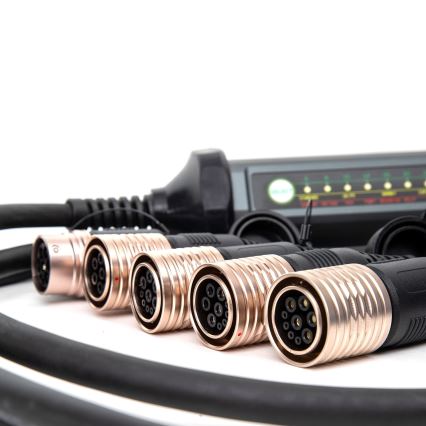 Caricatore portatile per auto con 4 adattatori Tipo 2 32A/480V 22kW 5m IP67