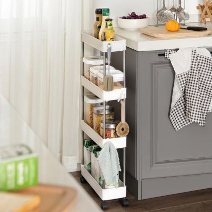 Carrello contenitore su ruote MARGE, bianco