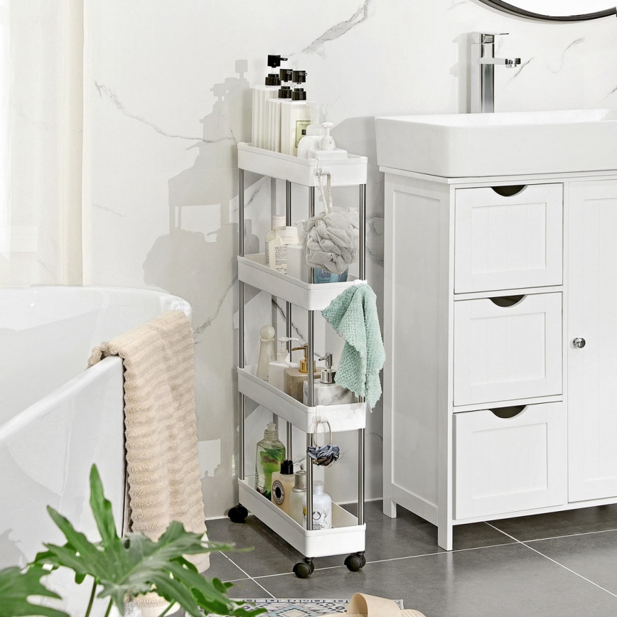 Carrello contenitore su ruote MARGE, bianco