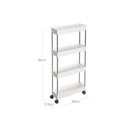 Carrello contenitore su ruote MARGE, bianco