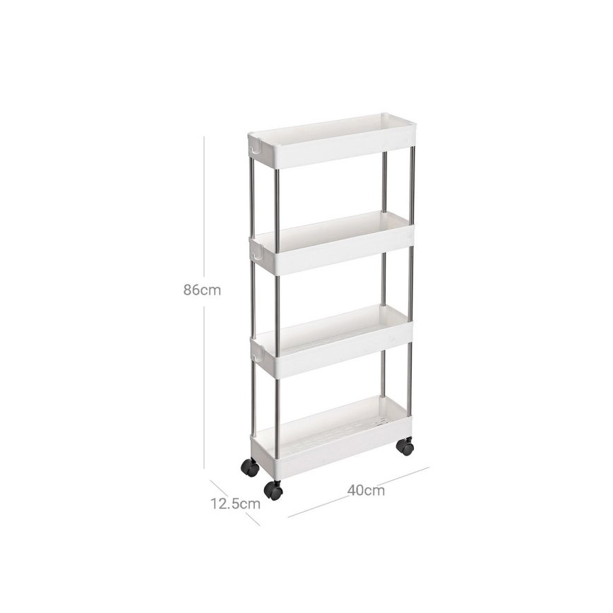 Carrello contenitore su ruote MARGE, bianco