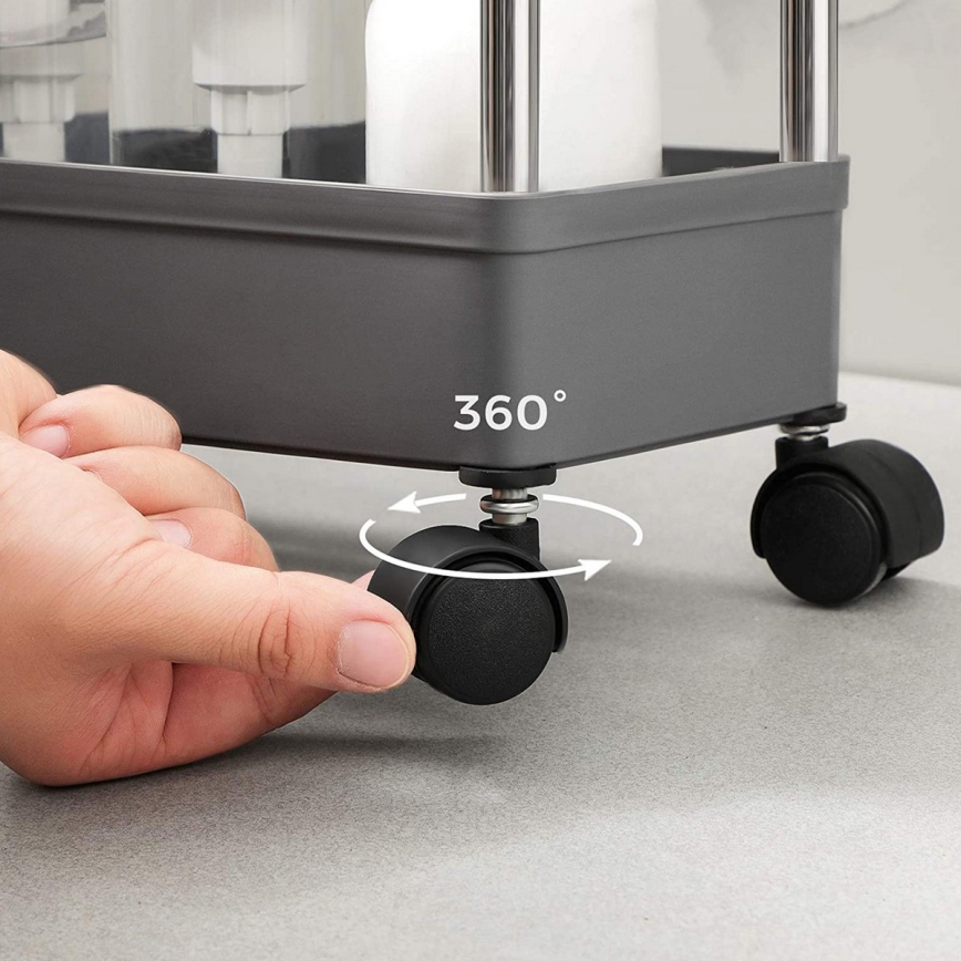 Carrello portaoggetti su ruote MARGE, grigio