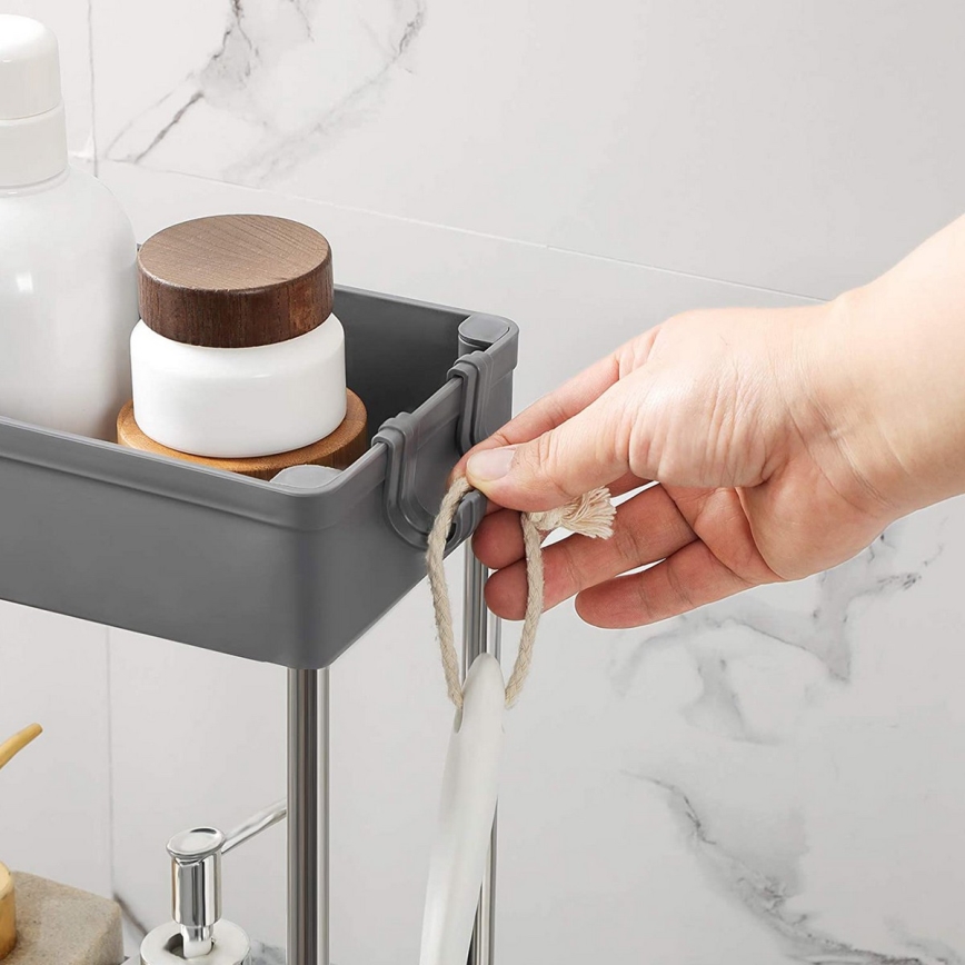 Carrello portaoggetti su ruote MARGE, grigio