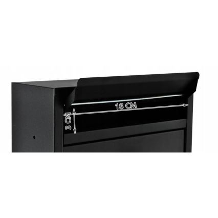 Cassetta postale 21,7x32 cm nera