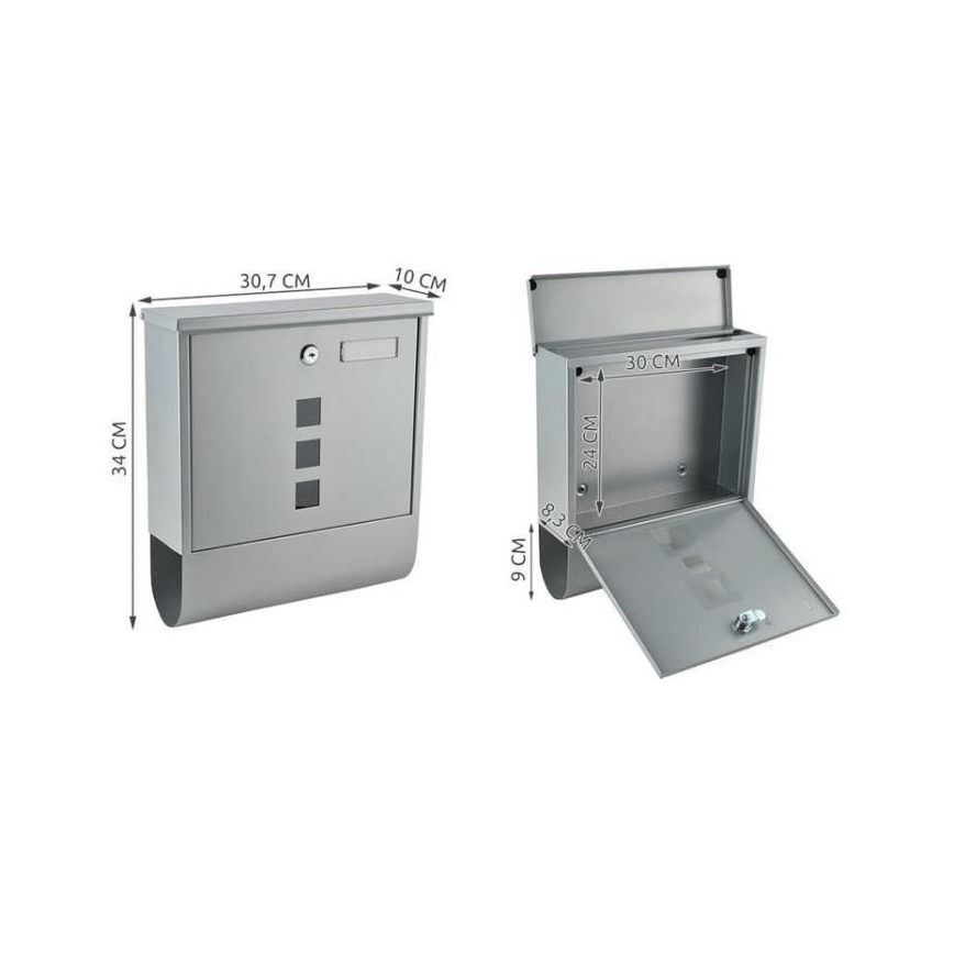 Cassetta postale 34x30,7 cm, argento