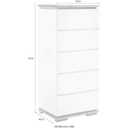 Cassettiera ARVI bianca/rovere