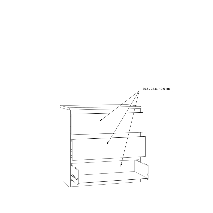Cassettiera con cassetti MAO in rovere artisan