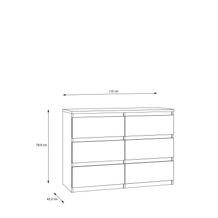 Cassettiera con cassetti MAO rovere artisan