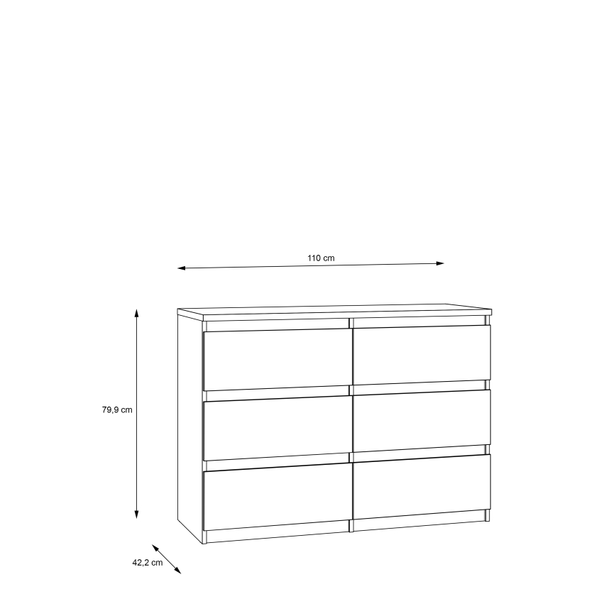 Cassettiera con cassetti MAO rovere artisan