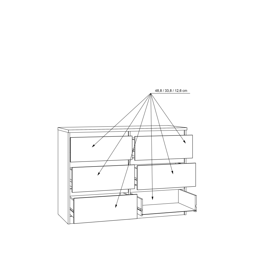 Cassettiera con cassetti MAO rovere artisan