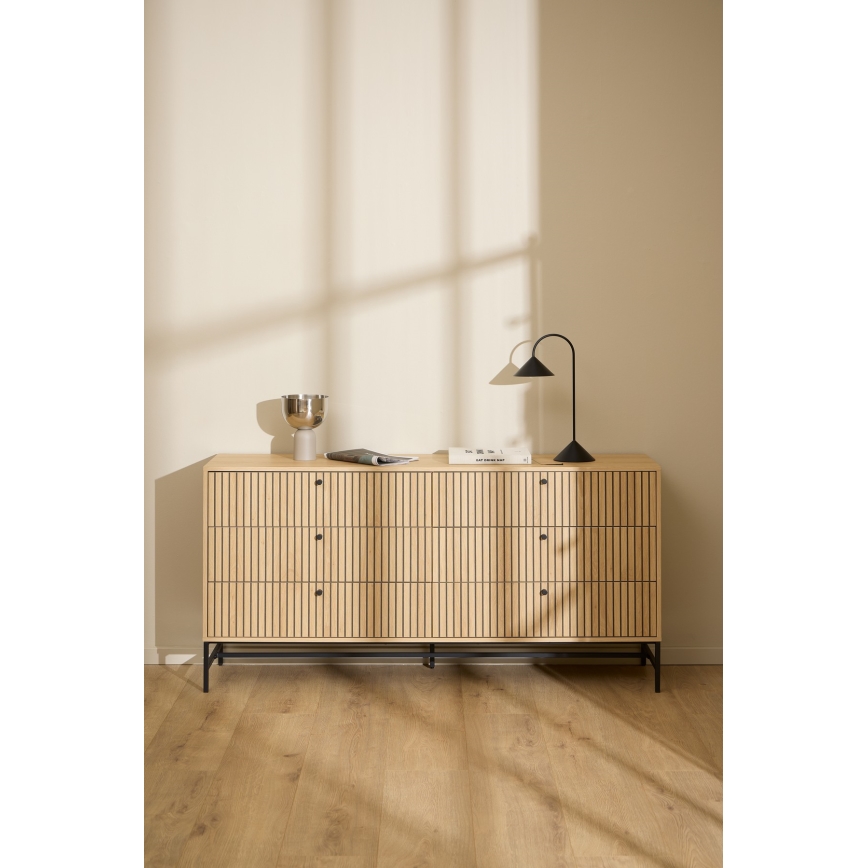 Cassettiera con cassetti OLIVIA in rovere