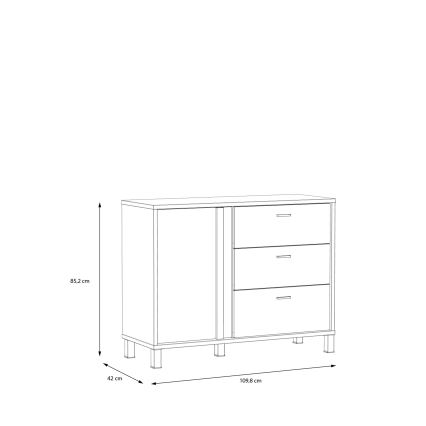 Cassettiera con cassetti OREN marrone/nero