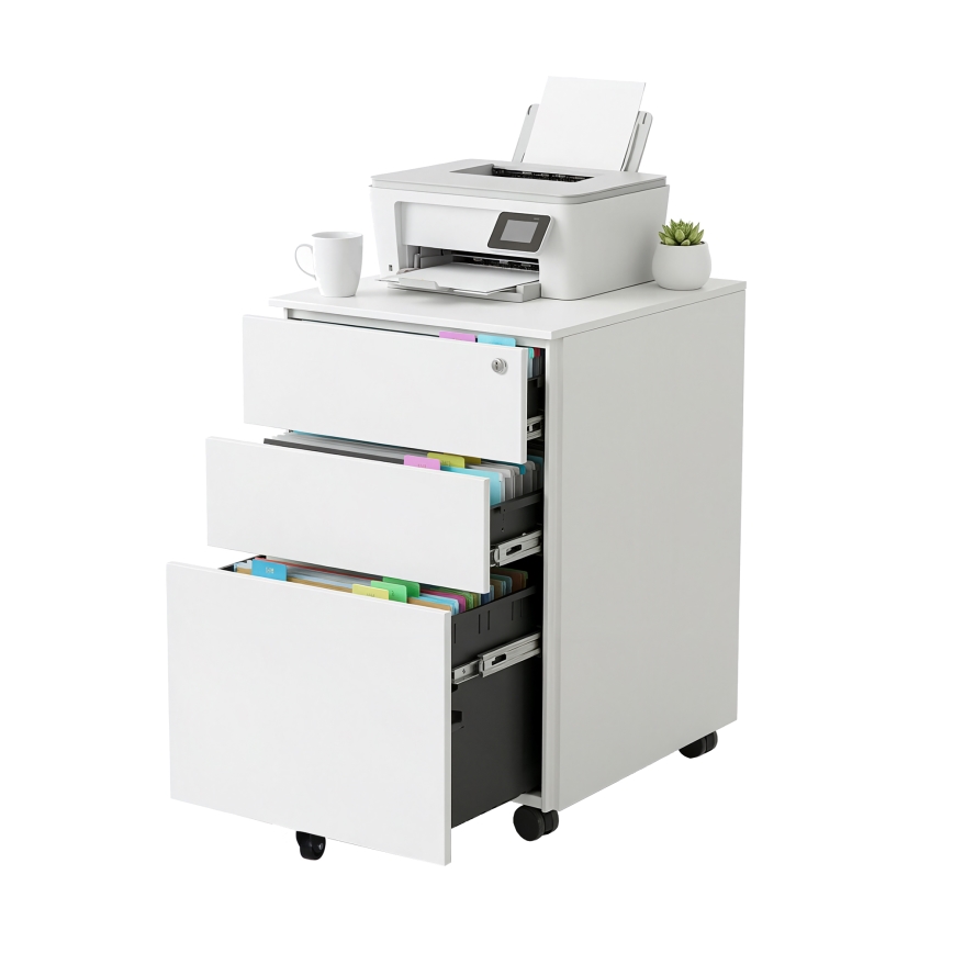 Cassettiera da ufficio SECURIO bianca