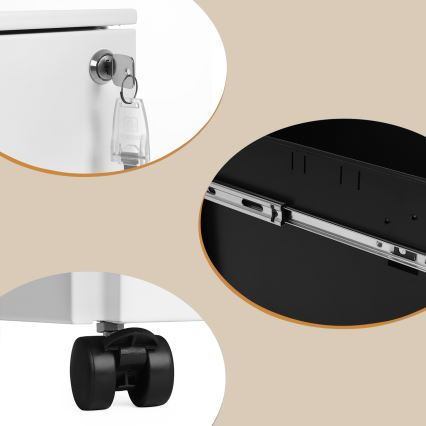 Cassettiera da ufficio SECURIO bianca