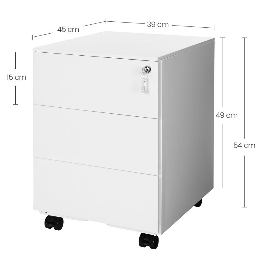Cassettiera da ufficio SECURIO bianca