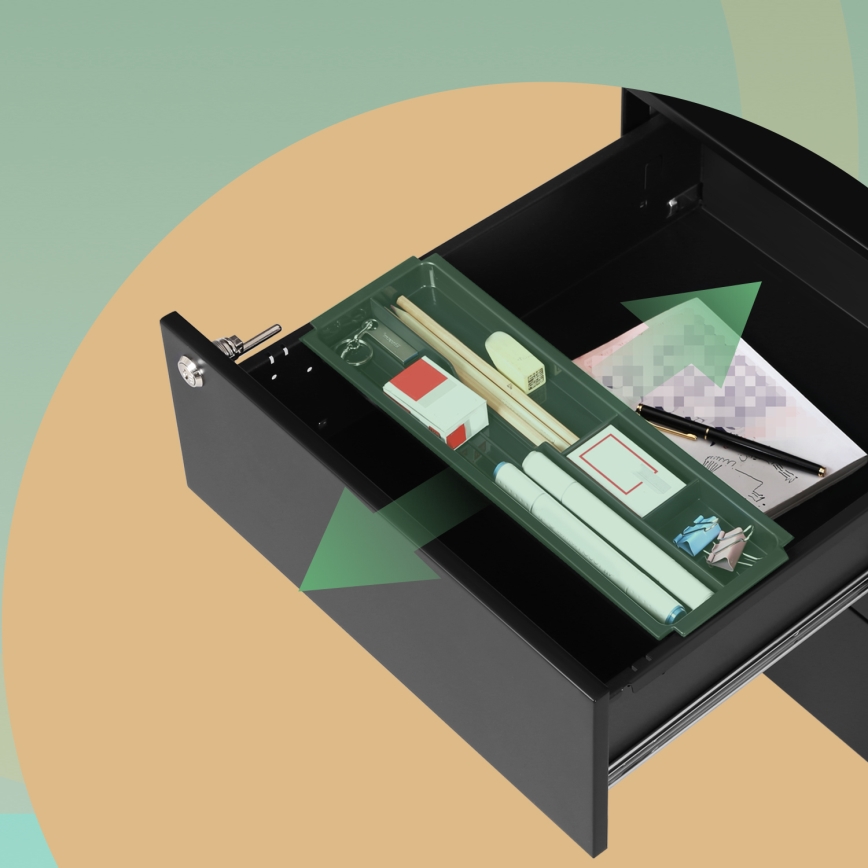 Cassettiera da ufficio SECURIO, nera