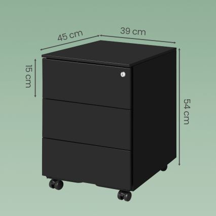 Cassettiera da ufficio SECURIO, nera
