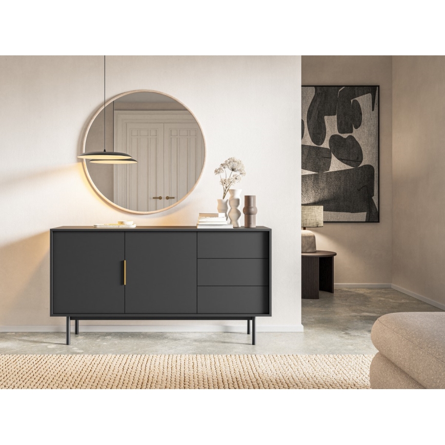 Cassettiera ELI 154x82x39 cm nera