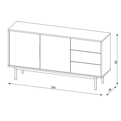 Cassettiera ELI 154x82x39 cm nera