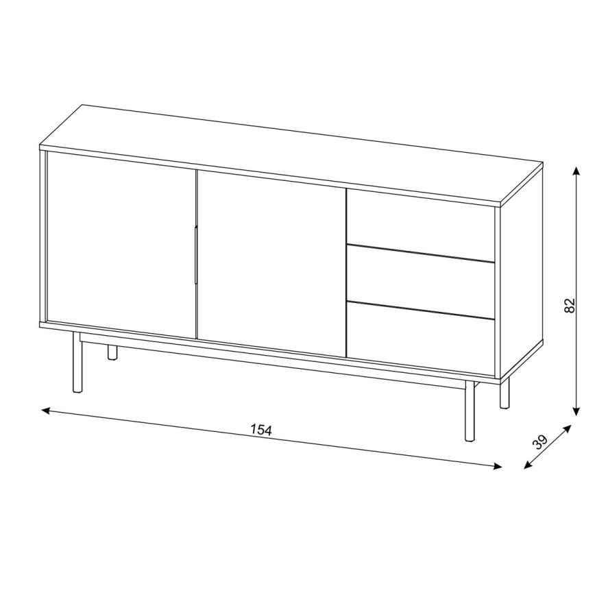 Cassettiera ELI 154x82x39 cm nera
