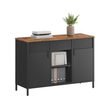 Cassettiera FIRA 110x40 cm nero/marrone