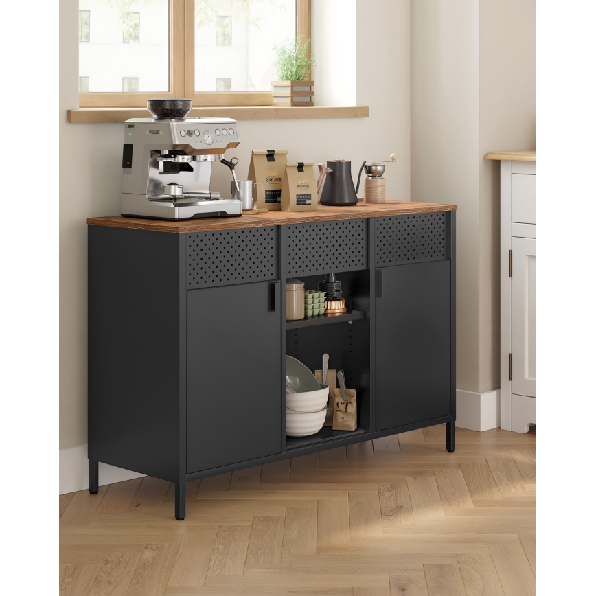 Cassettiera FIRA 110x40 cm nero/marrone