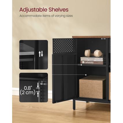 Cassettiera FIRA 110x40 cm nero/marrone