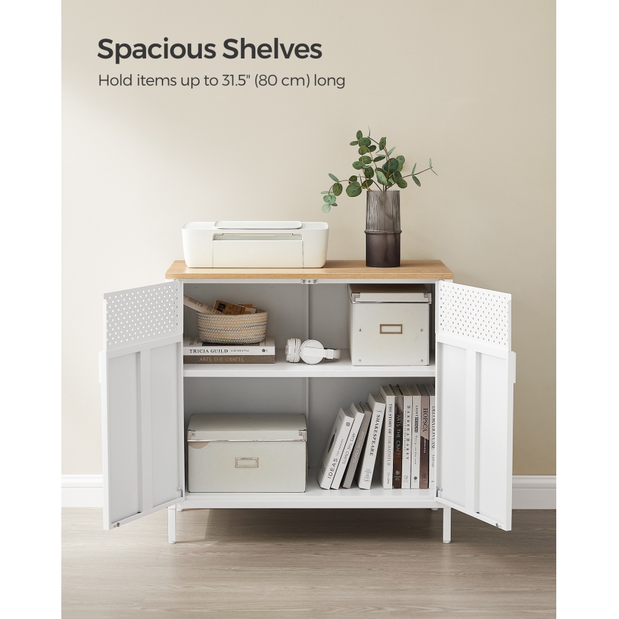 Cassettiera FIRA 80x40 cm bianco/rovere